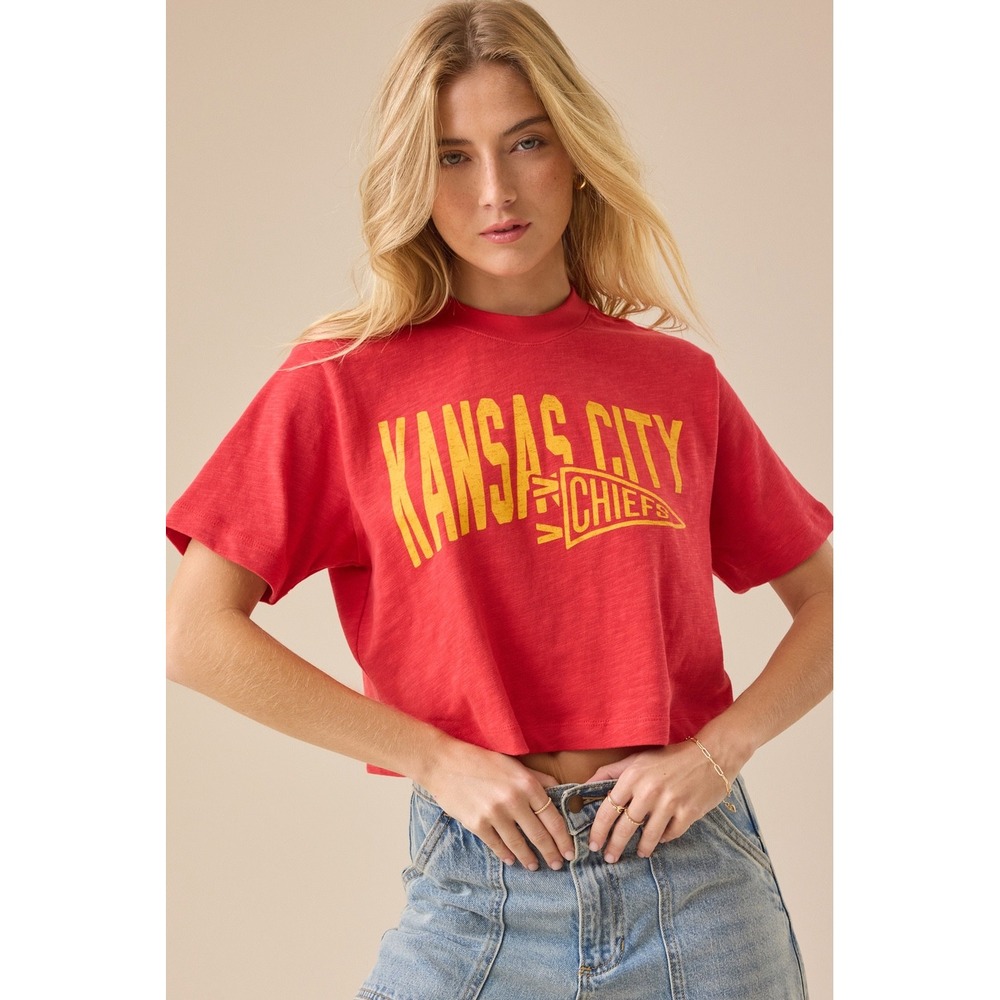 Altar'd State‎ Junk Food Kansas City Chiefs Cropped T-Shirt Womens Size Medium